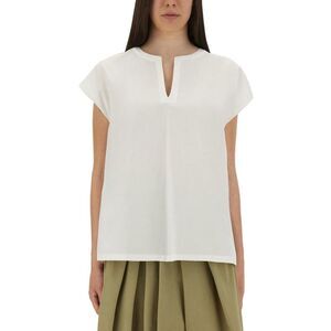 ASPESI Women's Cotton Poplin V-Neck T-Shirt Women WHITE T-Shirts & Tops